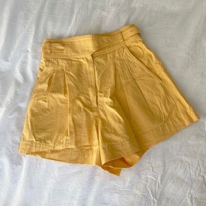 ROWIE the Label High-waist Hiker Shorts in Yellow Marigold